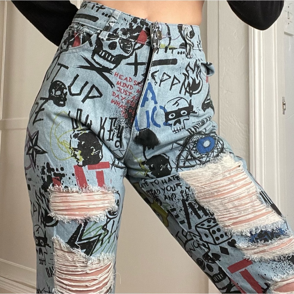 Punk Sketch Art Jeans